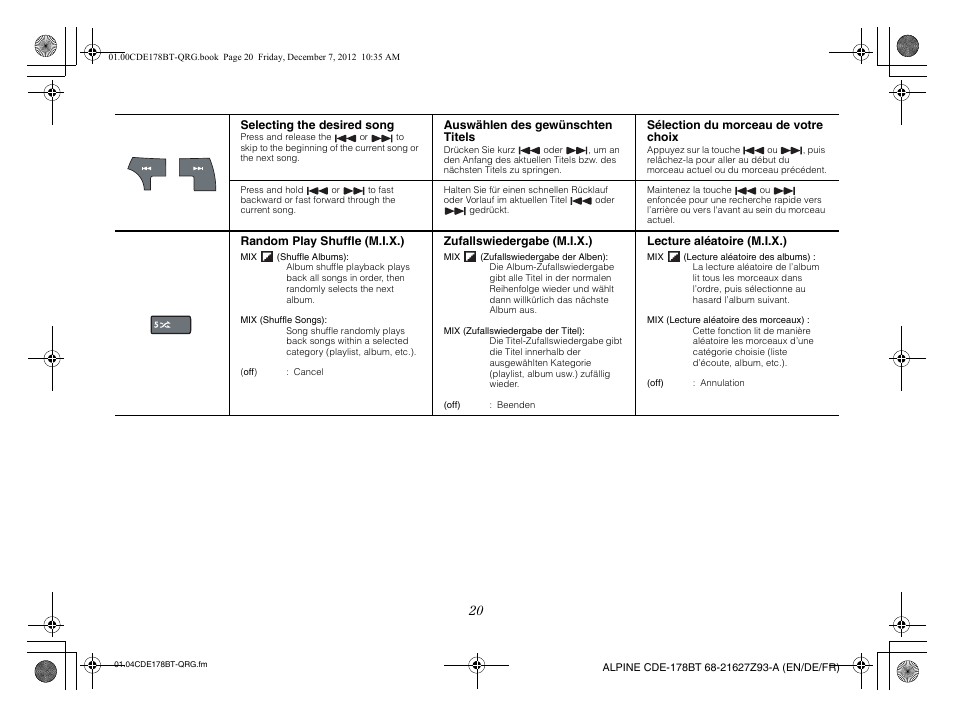 Alpine iDE-178BT User Manual | Page 22 / 112