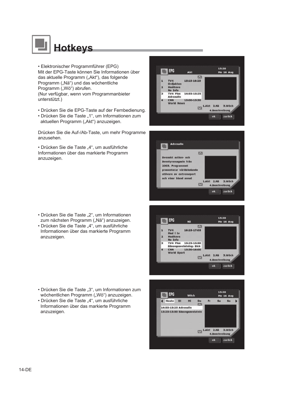 Hotkeys | Alpine TUE-T150DV User Manual | Page 32 / 140