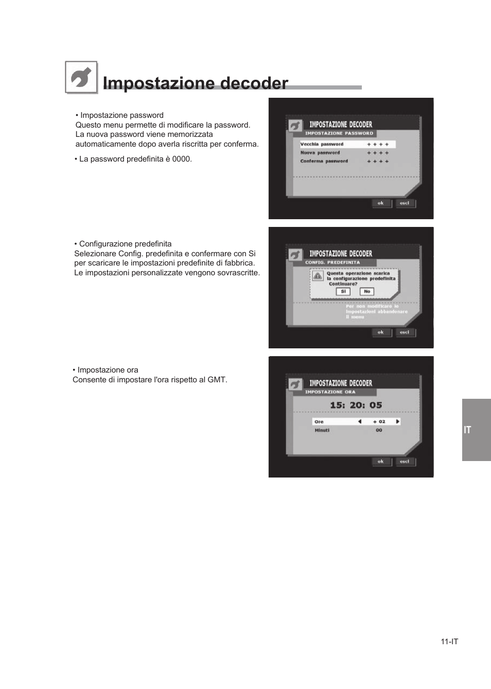 Impostazione decoder | Alpine TUE-T150DV User Manual | Page 89 / 140