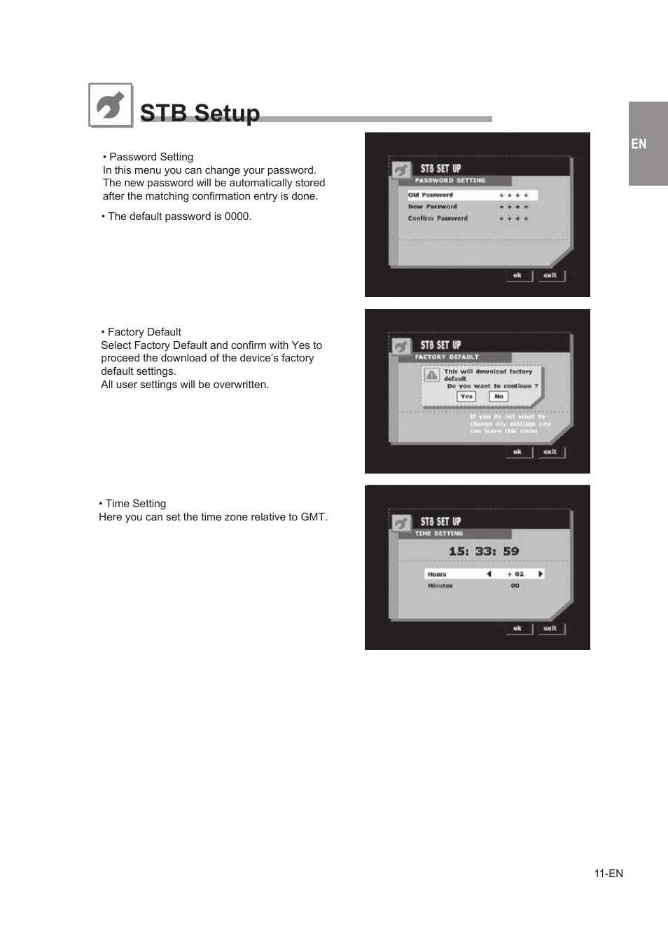Stb setup | Alpine TUE-T150DV User Manual | Page 9 / 140