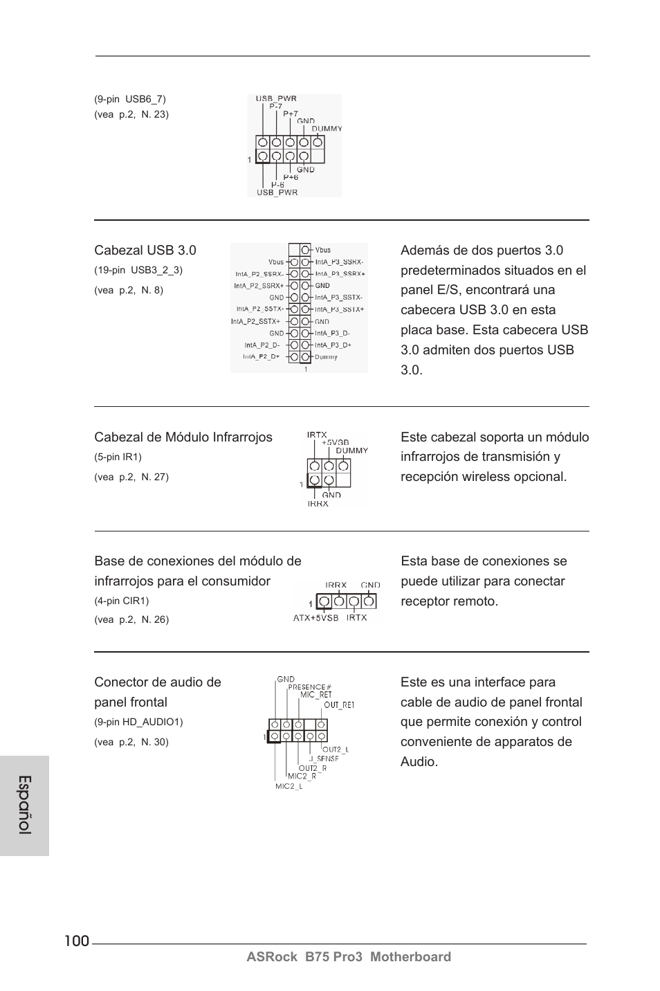 Español | ASRock B75 Pro3 User Manual | Page 100 / 205