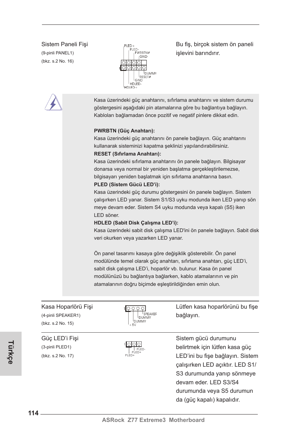 Türkçe | ASRock Z77 Extreme3 User Manual | Page 114 / 169