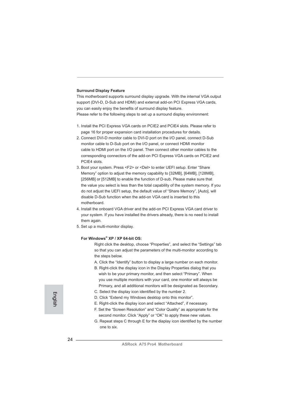 English | ASRock A75 Pro4 User Manual | Page 24 / 282