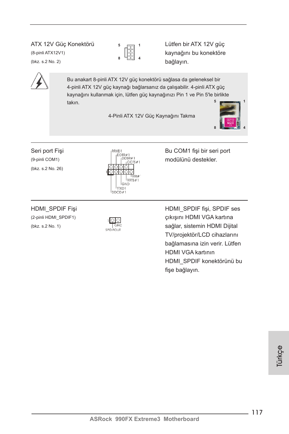 Türkçe | ASRock 990FX Extreme3 User Manual | Page 117 / 182