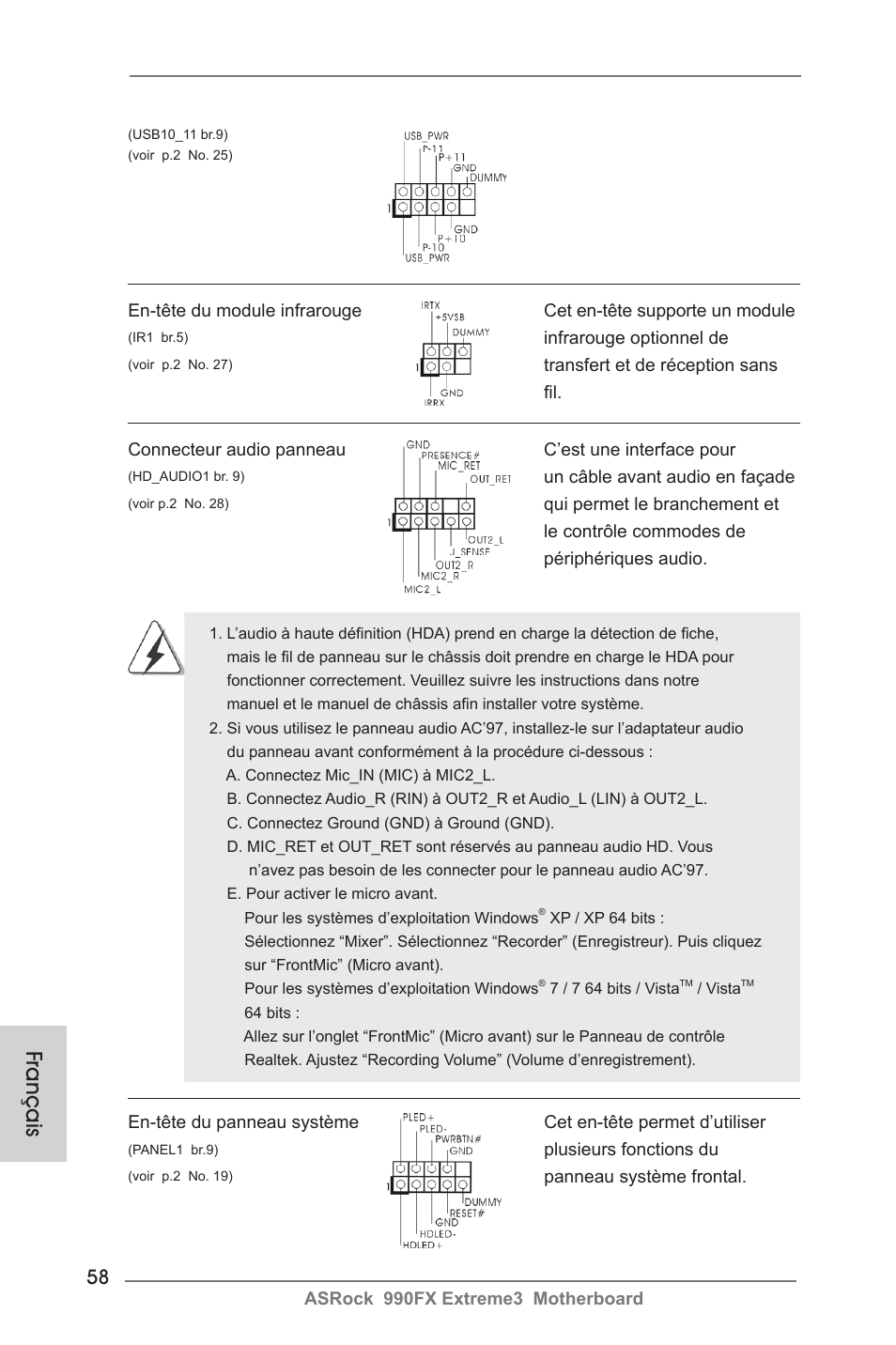 Français | ASRock 990FX Extreme3 User Manual | Page 58 / 182