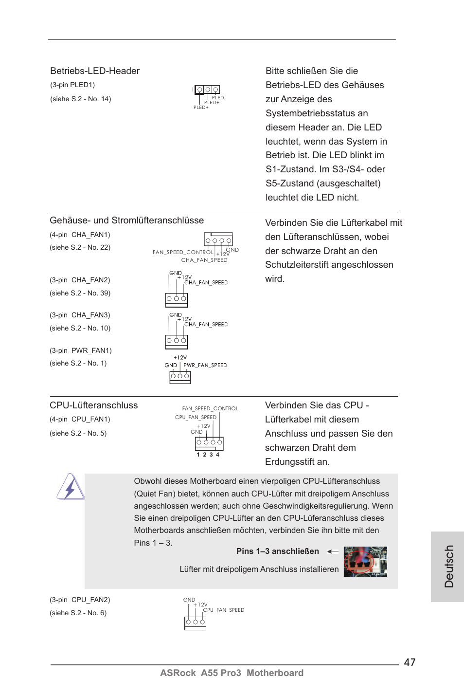 Deutsch | ASRock A55 Pro3 User Manual | Page 47 / 190