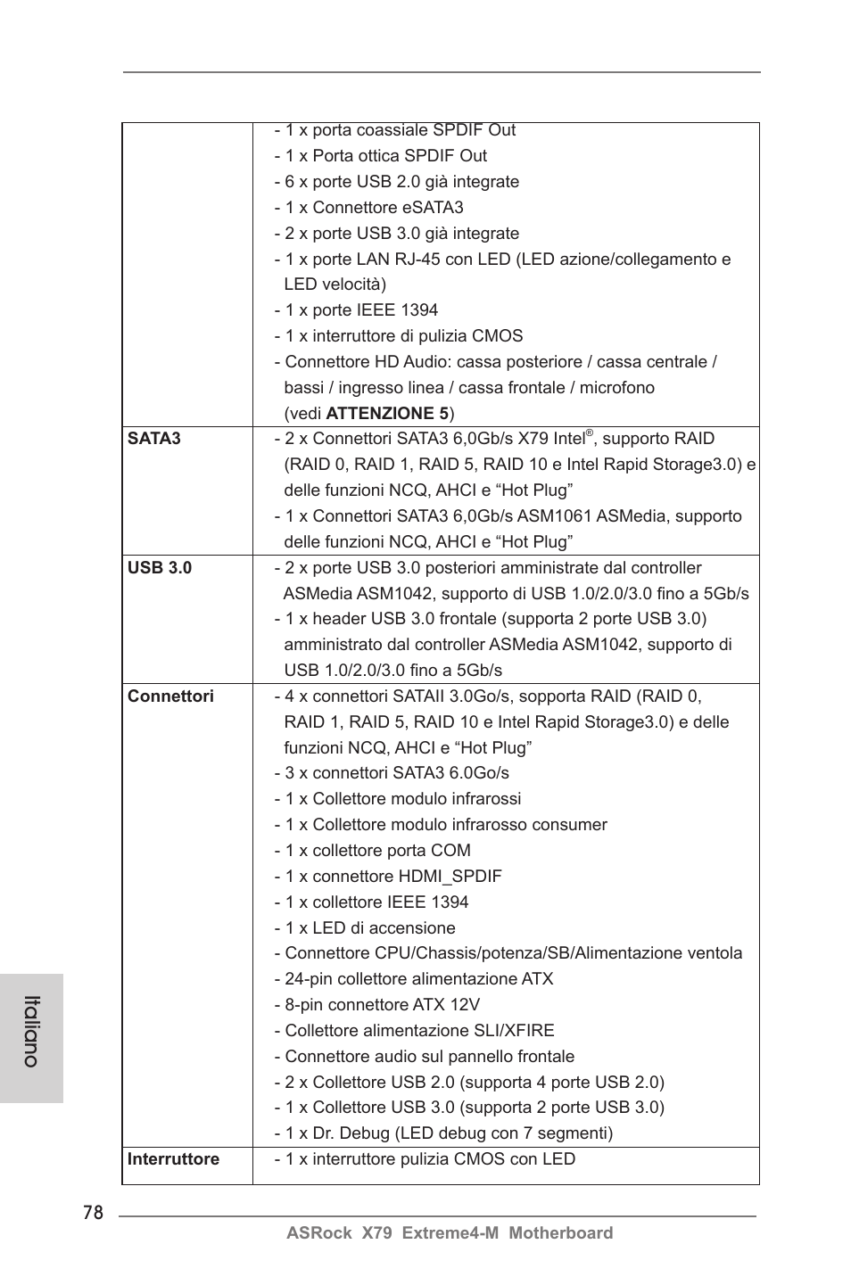 Italiano | ASRock X79 Extreme4-M User Manual | Page 78 / 229