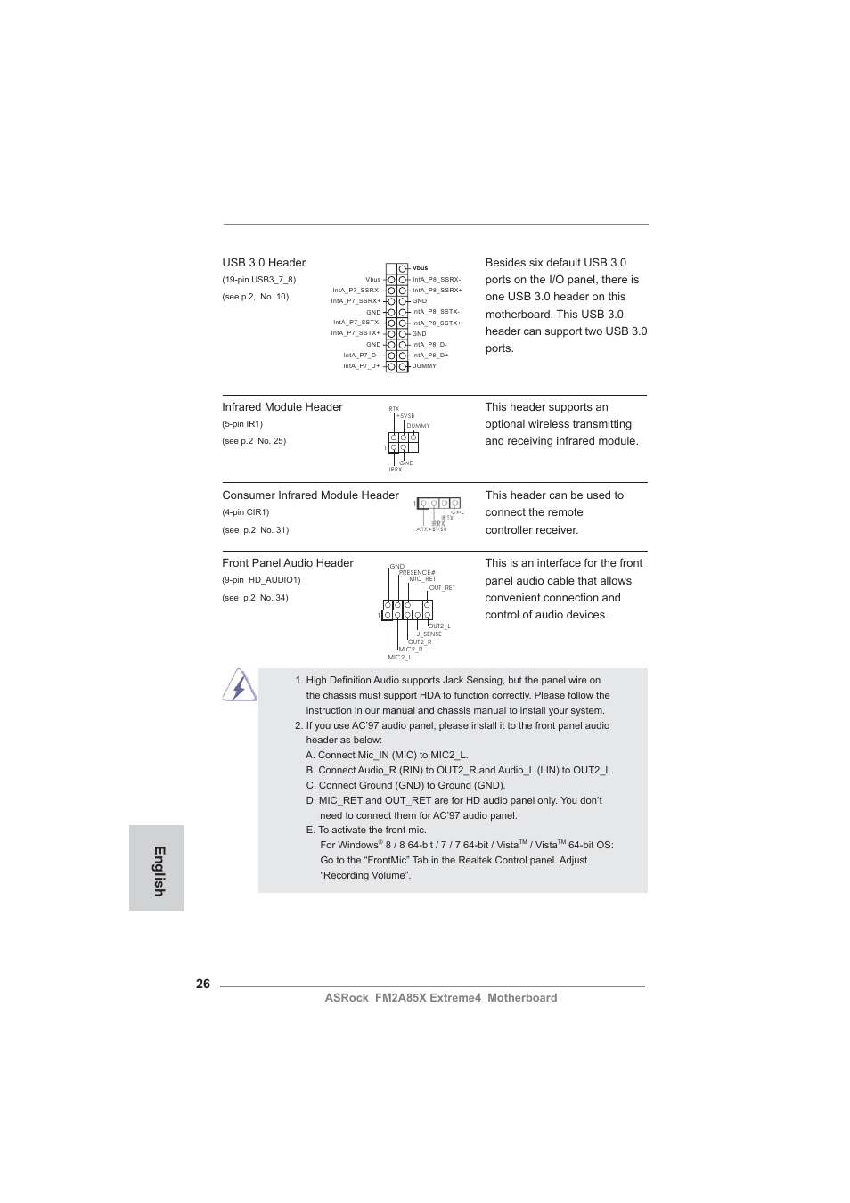 English | ASRock FM2A85X Extreme4 User Manual | Page 26 / 179