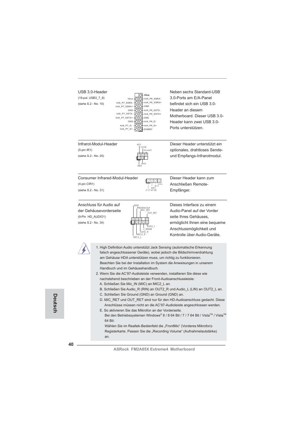Deutsch | ASRock FM2A85X Extreme4 User Manual | Page 40 / 179