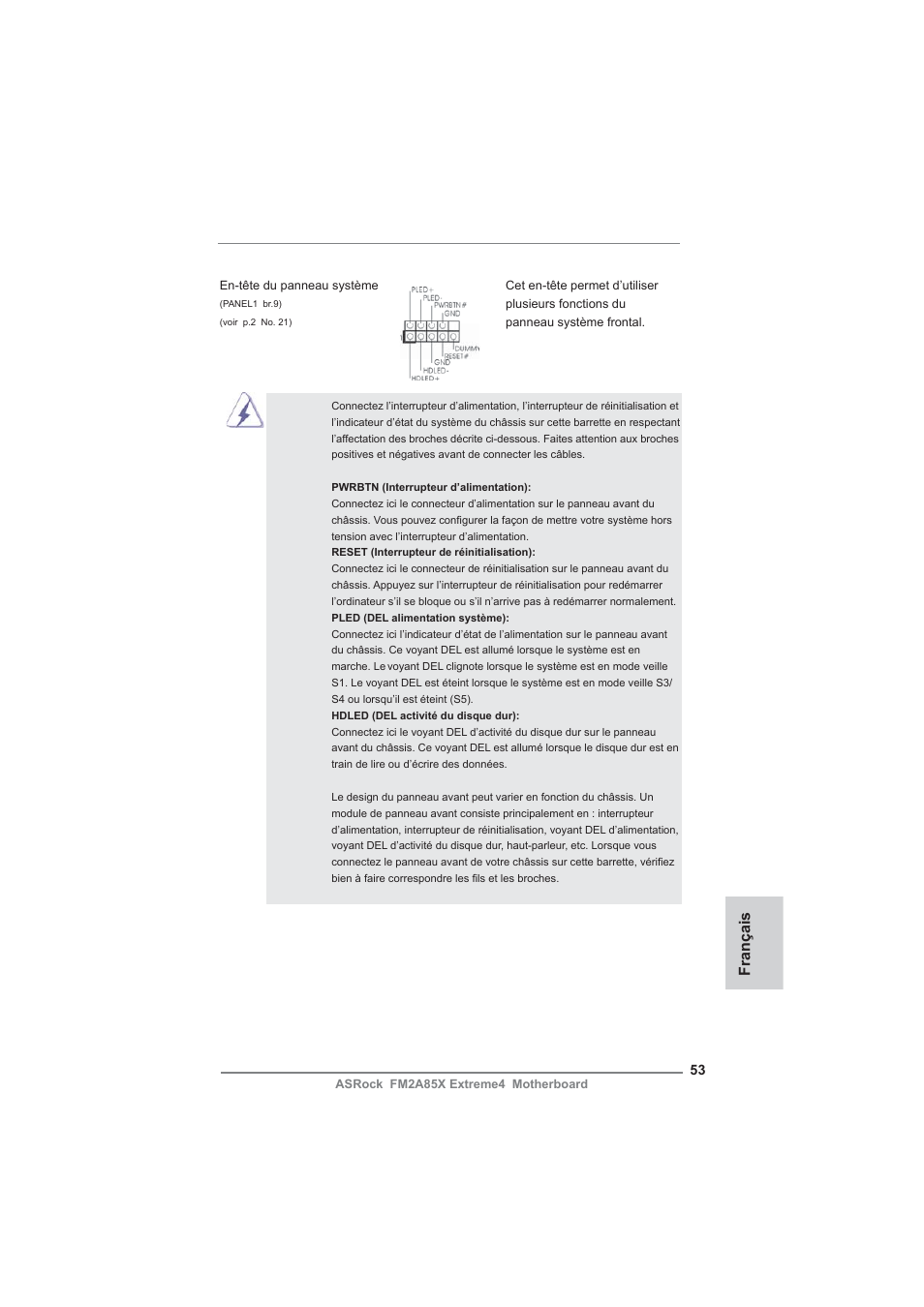 Français | ASRock FM2A85X Extreme4 User Manual | Page 53 / 179