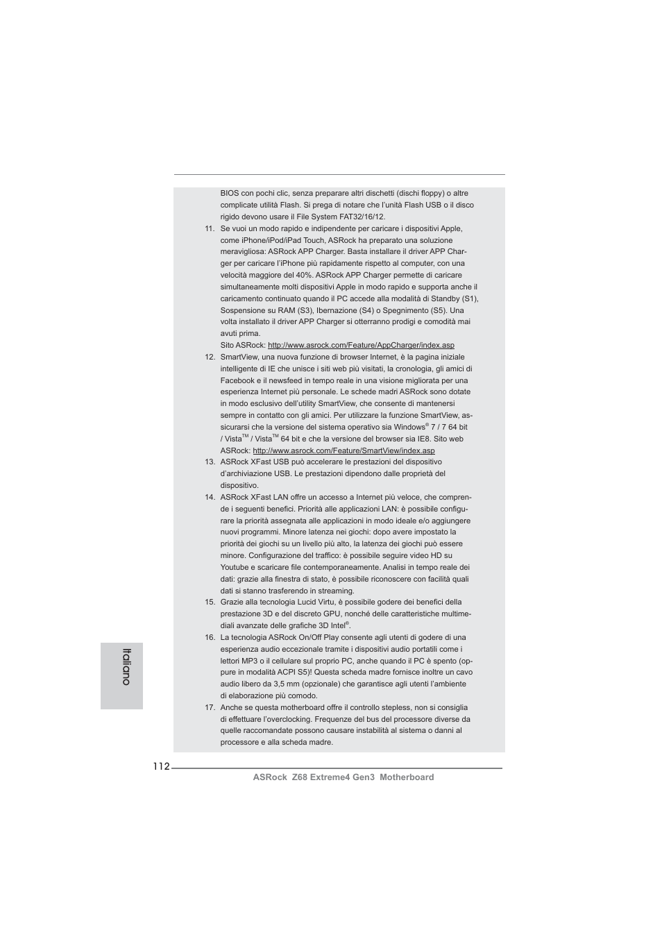Italiano | ASRock Z68 Extreme4 Gen3 User Manual | Page 112 / 322