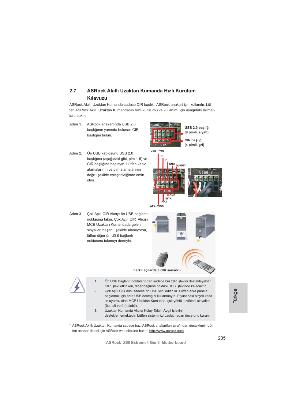 Türkçe | ASRock Z68 Extreme4 Gen3 User Manual | Page 205 / 322