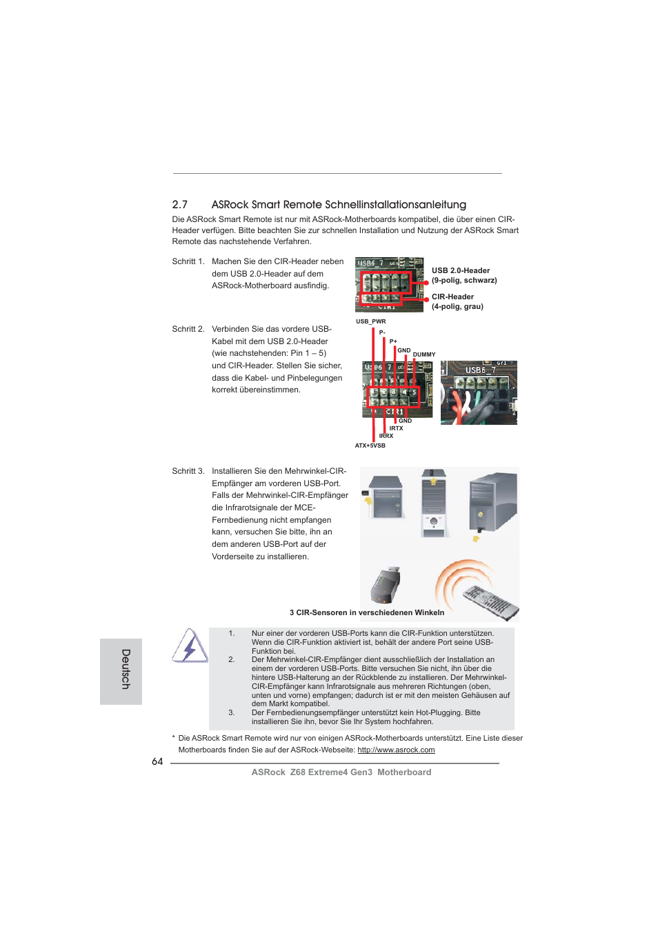 Deutsch | ASRock Z68 Extreme4 Gen3 User Manual | Page 64 / 322