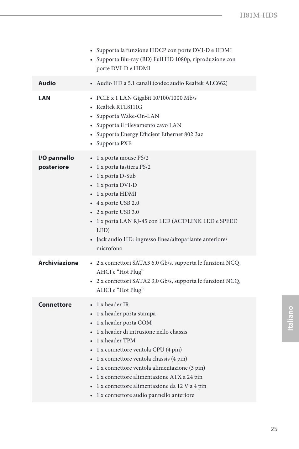 H81m-hds, Italiano | ASRock H81M-HDS User Manual | Page 27 / 57