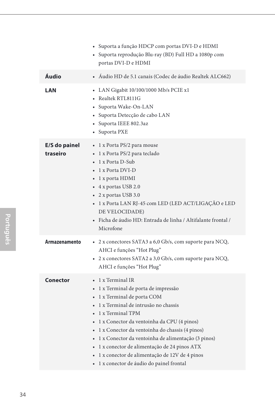 Por tuguês | ASRock H81M-HDS User Manual | Page 36 / 57