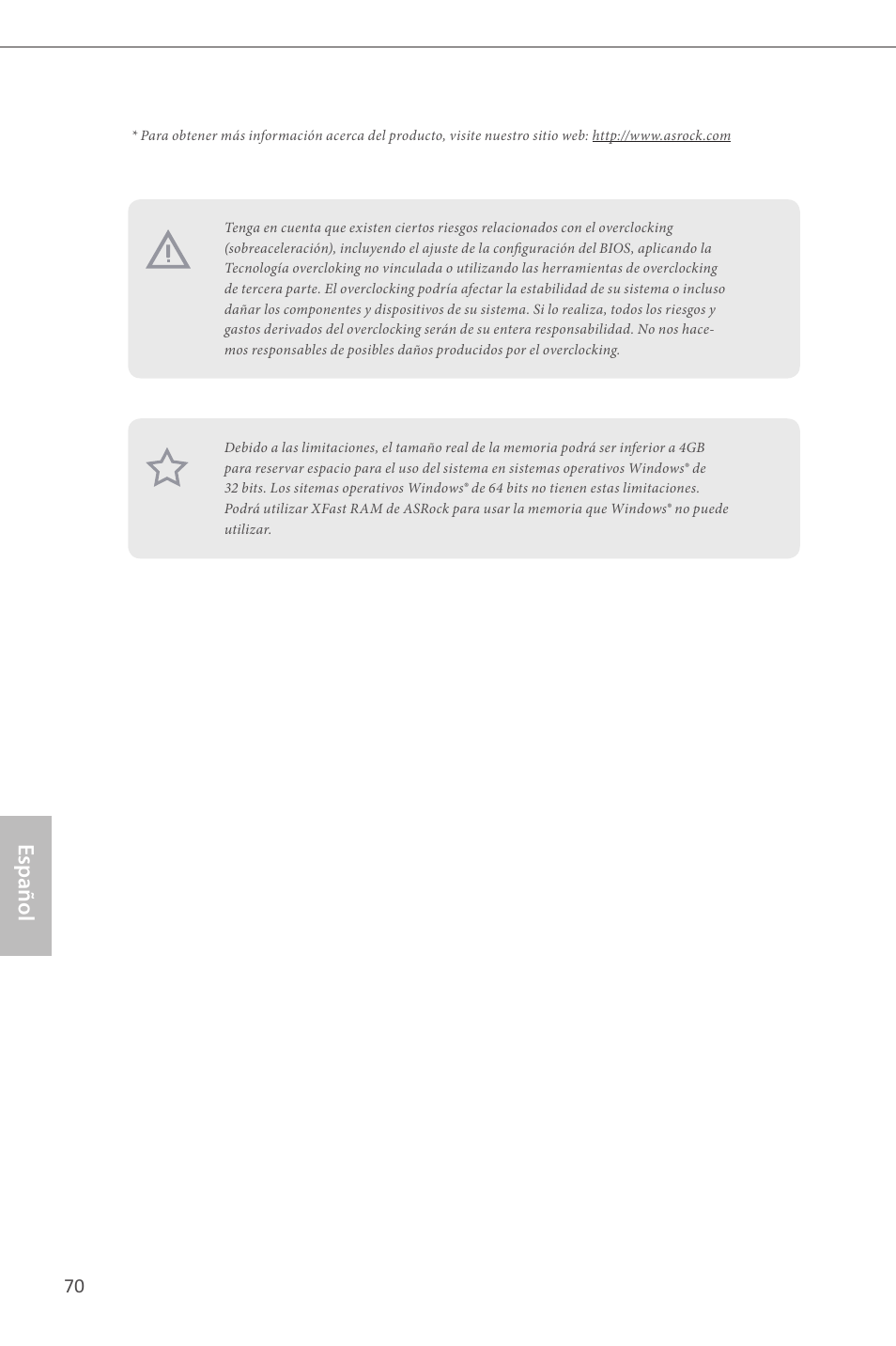 Español | ASRock Z87 Extreme4__TB4 User Manual | Page 72 / 175