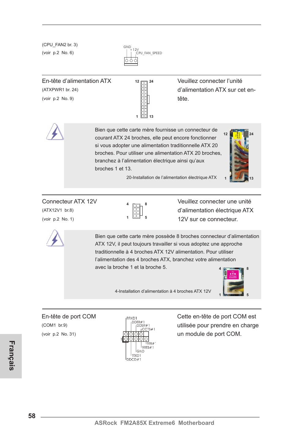 Français | ASRock FM2A85X Extreme6 User Manual | Page 58 / 186