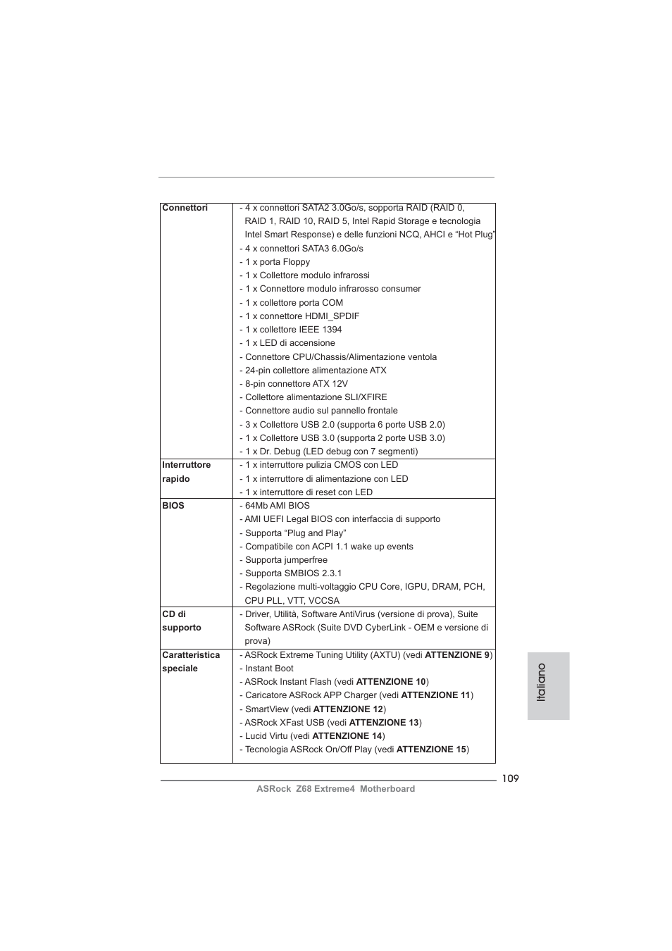 Italiano | ASRock Z68 Extreme4 User Manual | Page 109 / 322