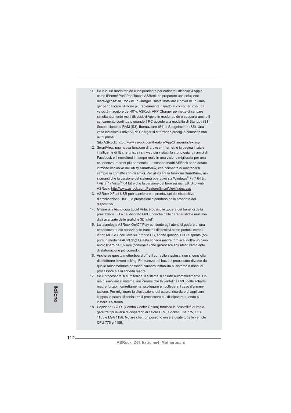 Italiano | ASRock Z68 Extreme4 User Manual | Page 112 / 322