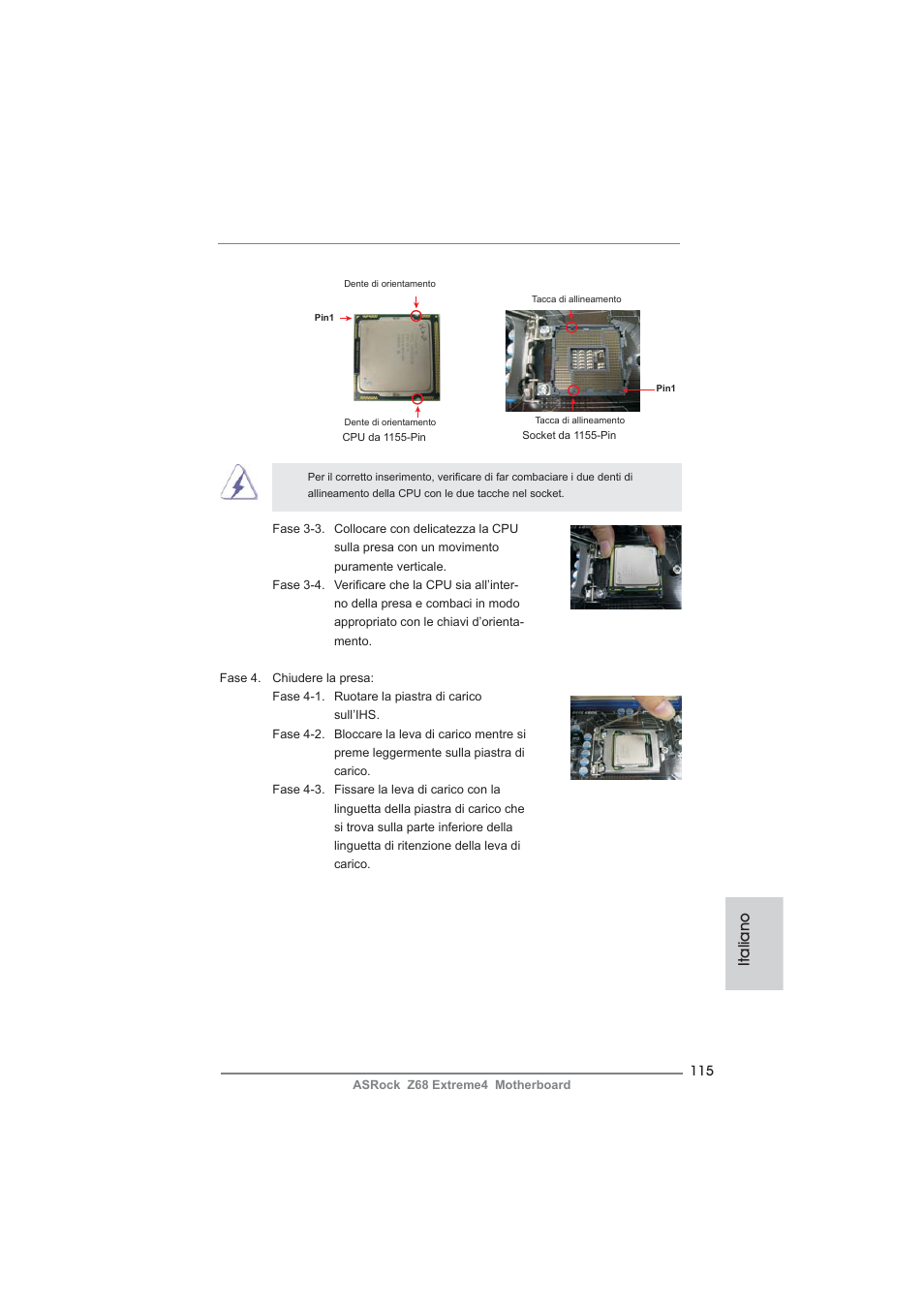 Italiano | ASRock Z68 Extreme4 User Manual | Page 115 / 322