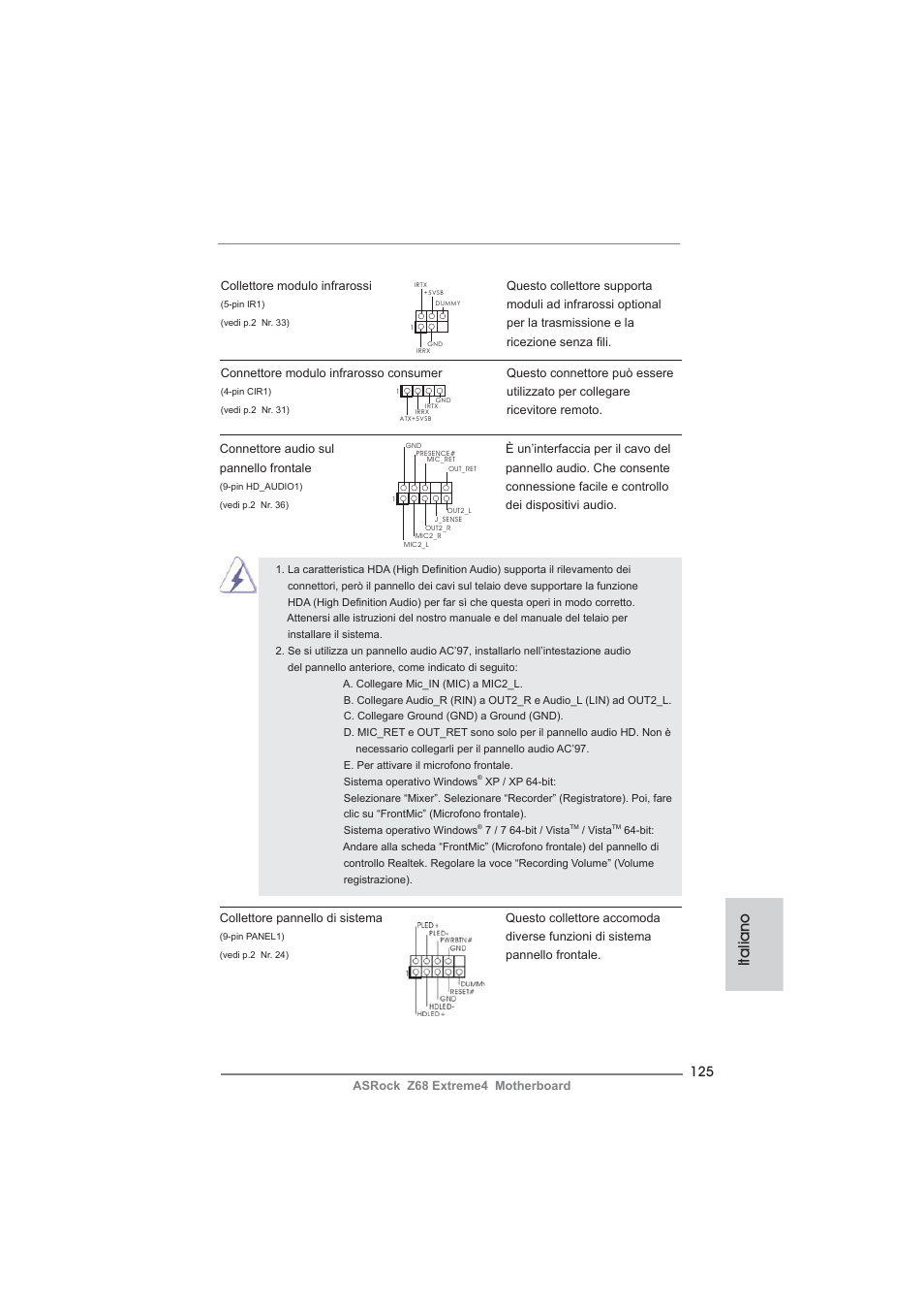 Italiano | ASRock Z68 Extreme4 User Manual | Page 125 / 322