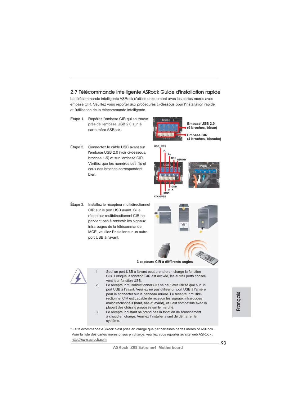 Français | ASRock Z68 Extreme4 User Manual | Page 93 / 322