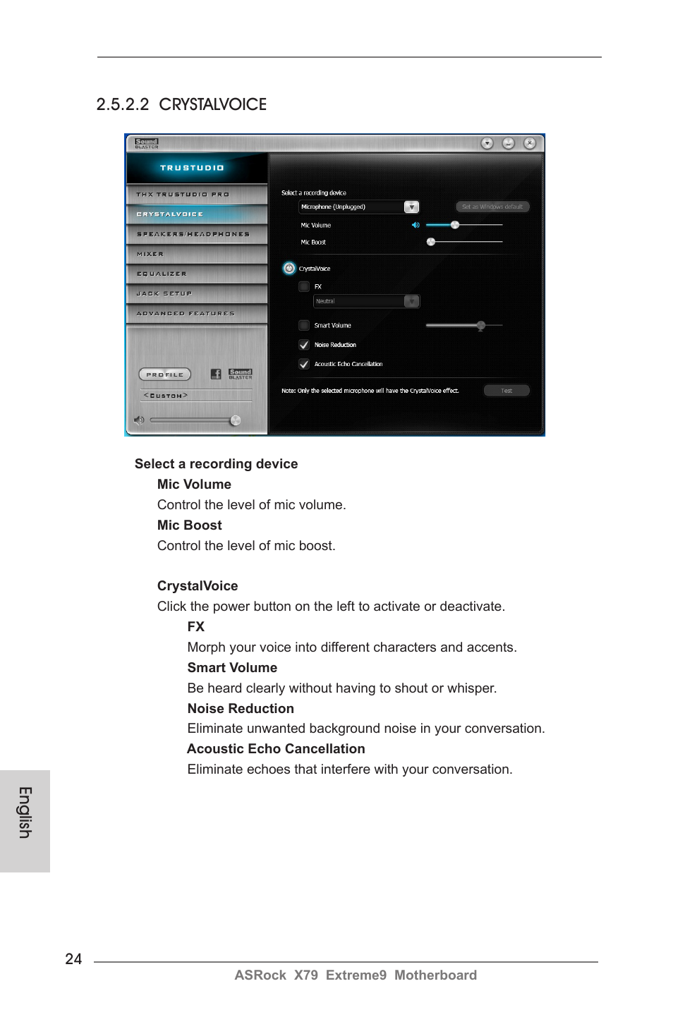 English 2.5.2.2 crystalvoice | ASRock X79 Extreme9 User Manual | Page 24 / 246