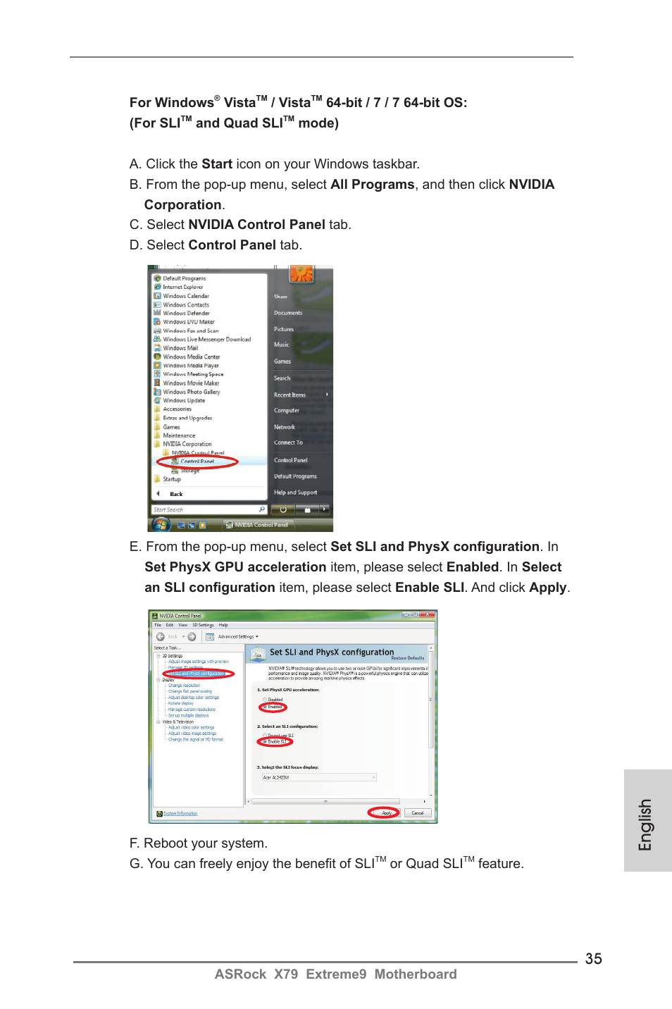 English | ASRock X79 Extreme9 User Manual | Page 35 / 246
