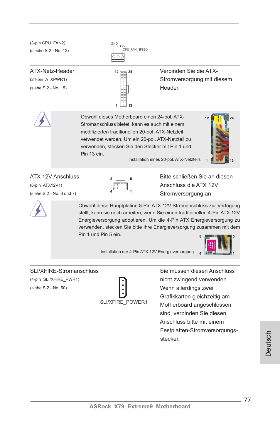 Deutsch | ASRock X79 Extreme9 User Manual | Page 77 / 246