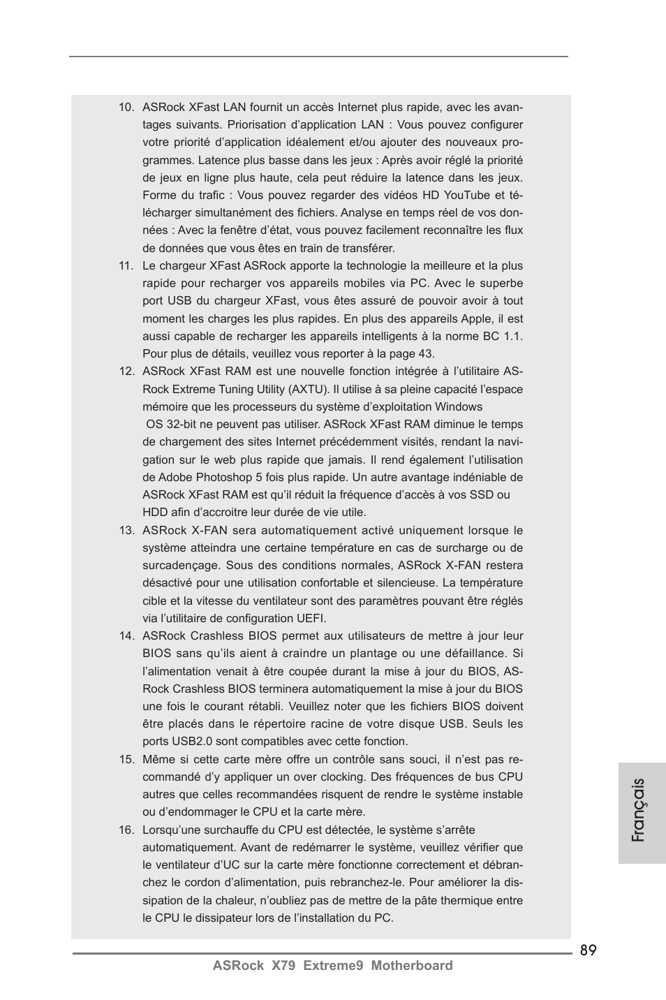Français | ASRock X79 Extreme9 User Manual | Page 89 / 246
