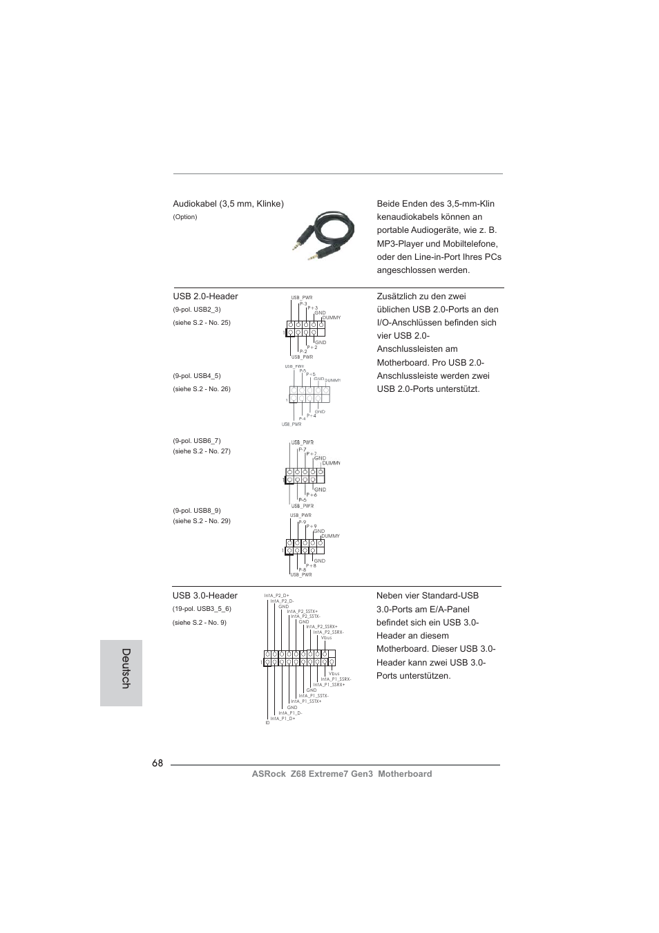 Deutsch | ASRock Z68 Extreme7 Gen3 User Manual | Page 68 / 249
