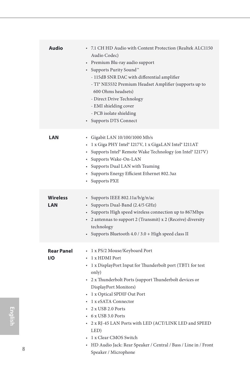 English z87 extreme9/ac | ASRock Z87 Extreme9__ac User Manual | Page 10 / 193