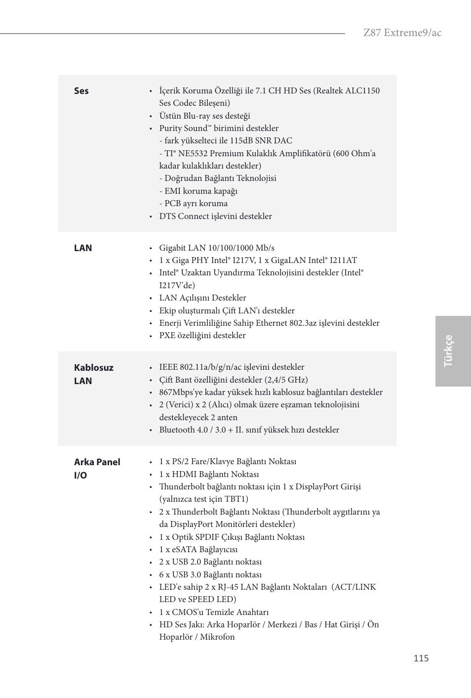 Z87 extreme9/ac, Türk çe | ASRock Z87 Extreme9__ac User Manual | Page 117 / 193