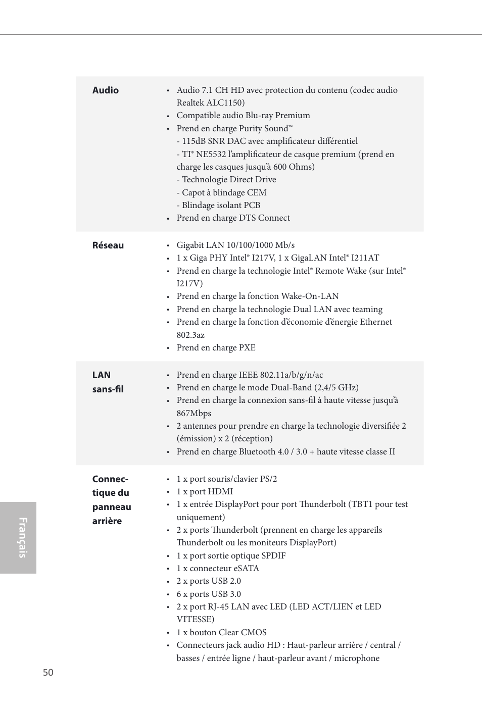 Z87 extreme9/ac, Fr ançais français | ASRock Z87 Extreme9__ac User Manual | Page 52 / 193