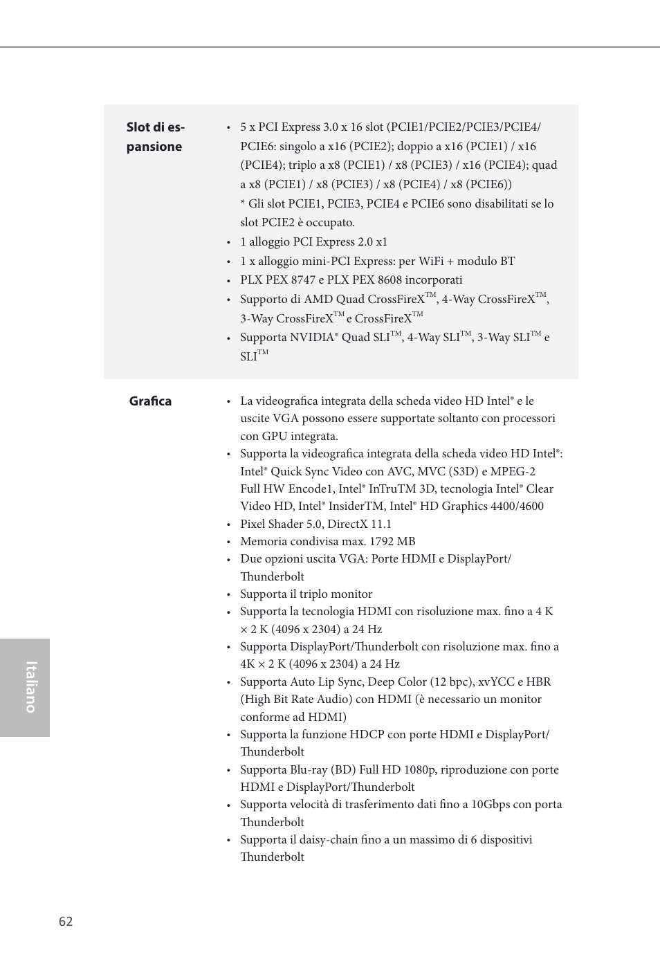 Z87 extreme9/ac, Italiano | ASRock Z87 Extreme9__ac User Manual | Page 64 / 193