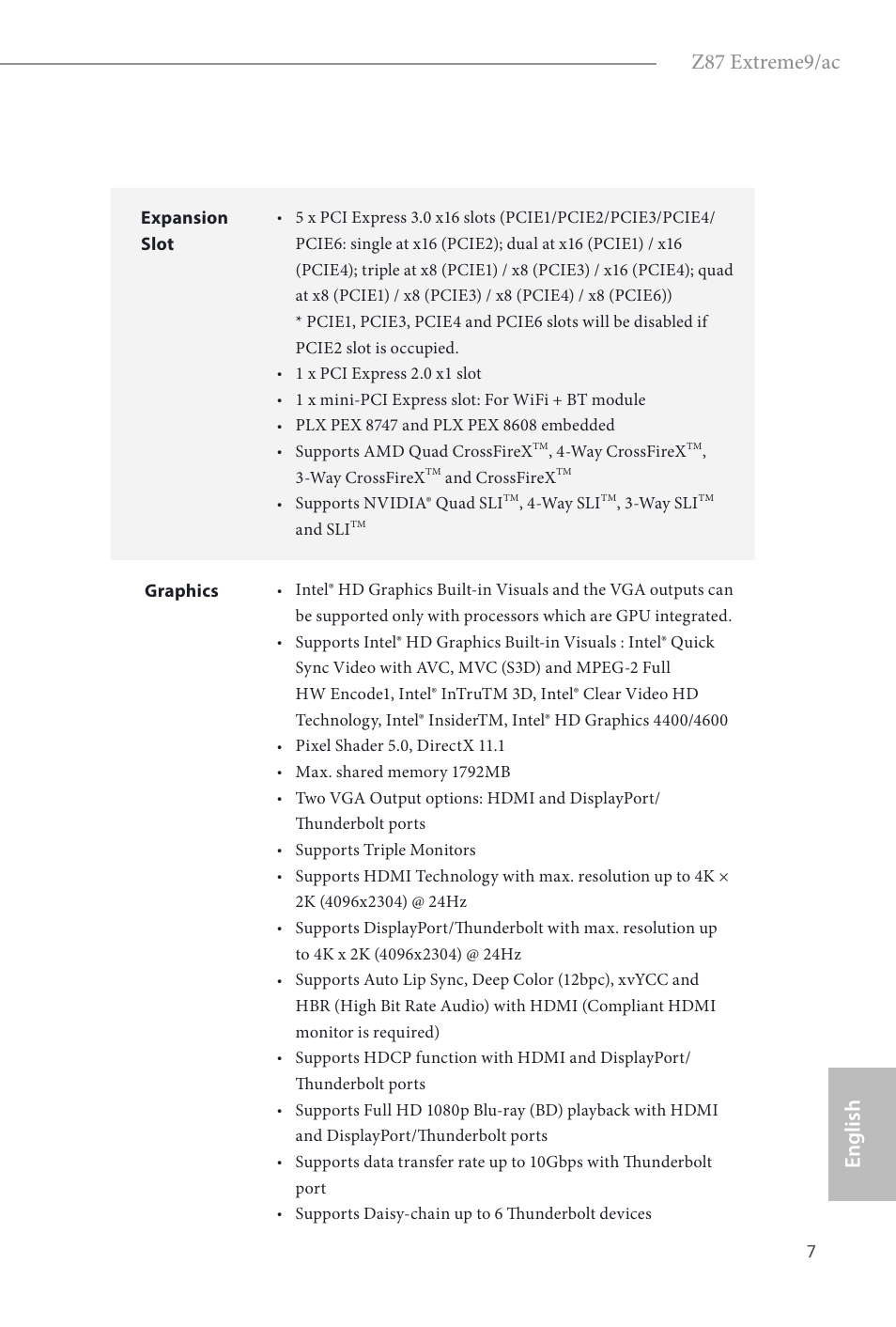 English z87 extreme9/ac | ASRock Z87 Extreme9__ac User Manual | Page 9 / 193