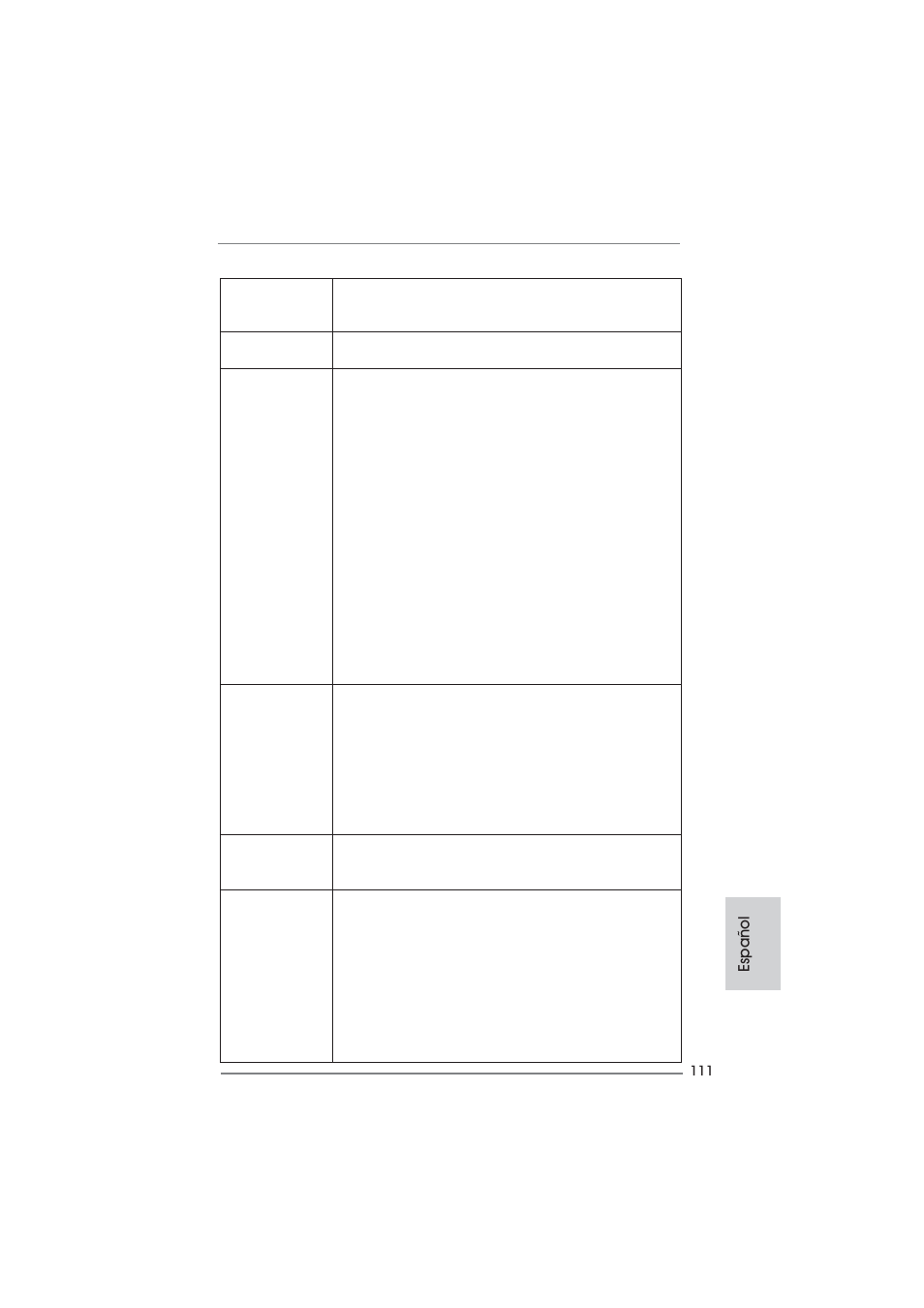 Español | ASRock P67 Pro3 SE User Manual | Page 111 / 277