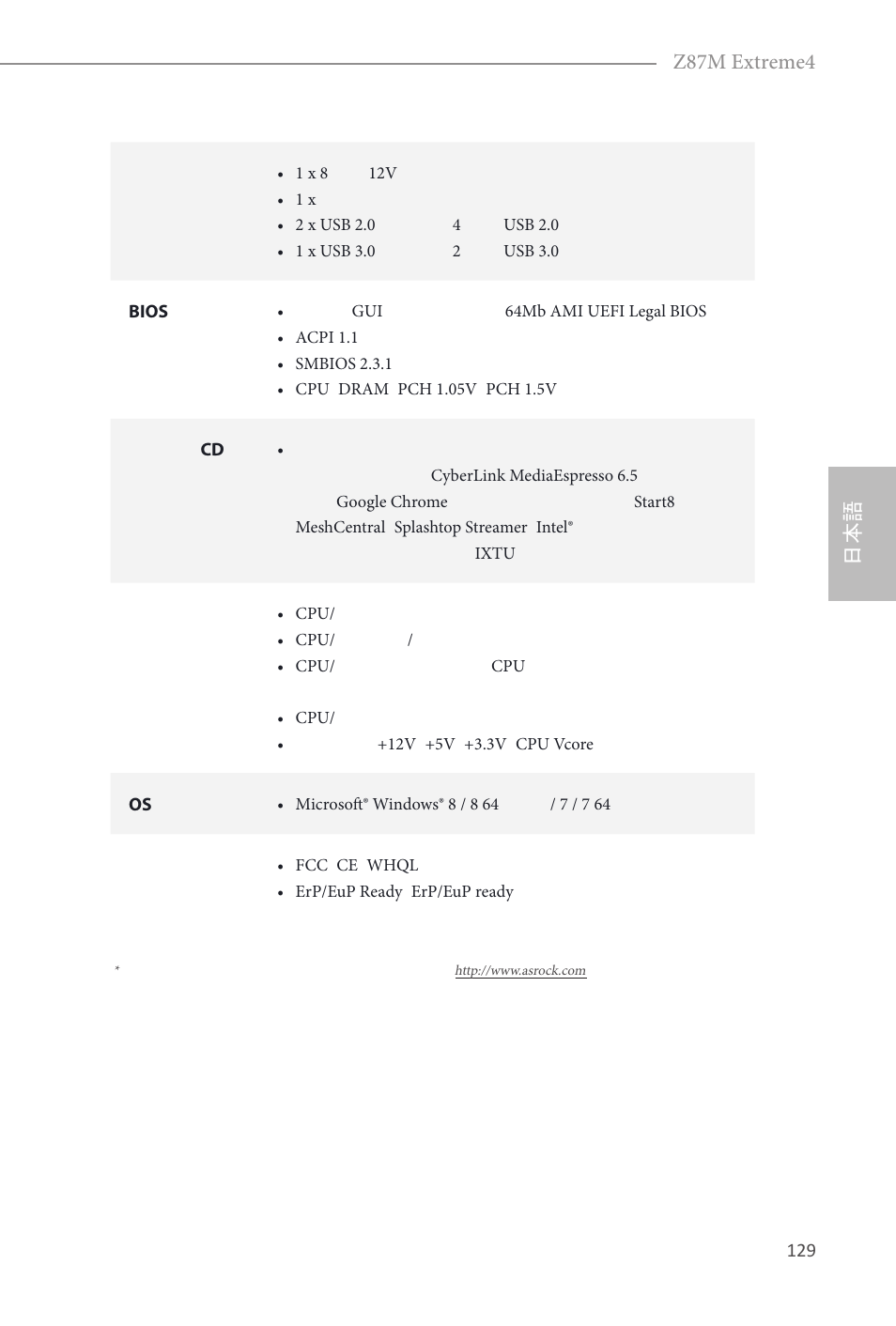 日本語 z87m extreme4 | ASRock Z87M Extreme4 User Manual | Page 131 / 175