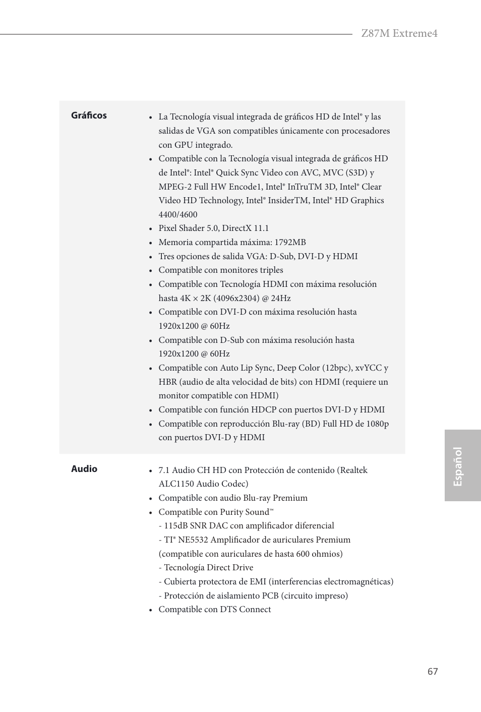 Español z87m extreme4 | ASRock Z87M Extreme4 User Manual | Page 69 / 175