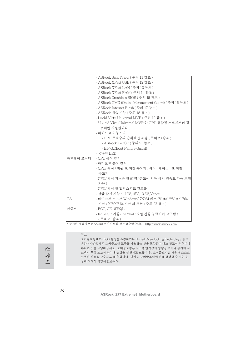 한 국 어 | ASRock Z77 Extreme9 User Manual | Page 176 / 248