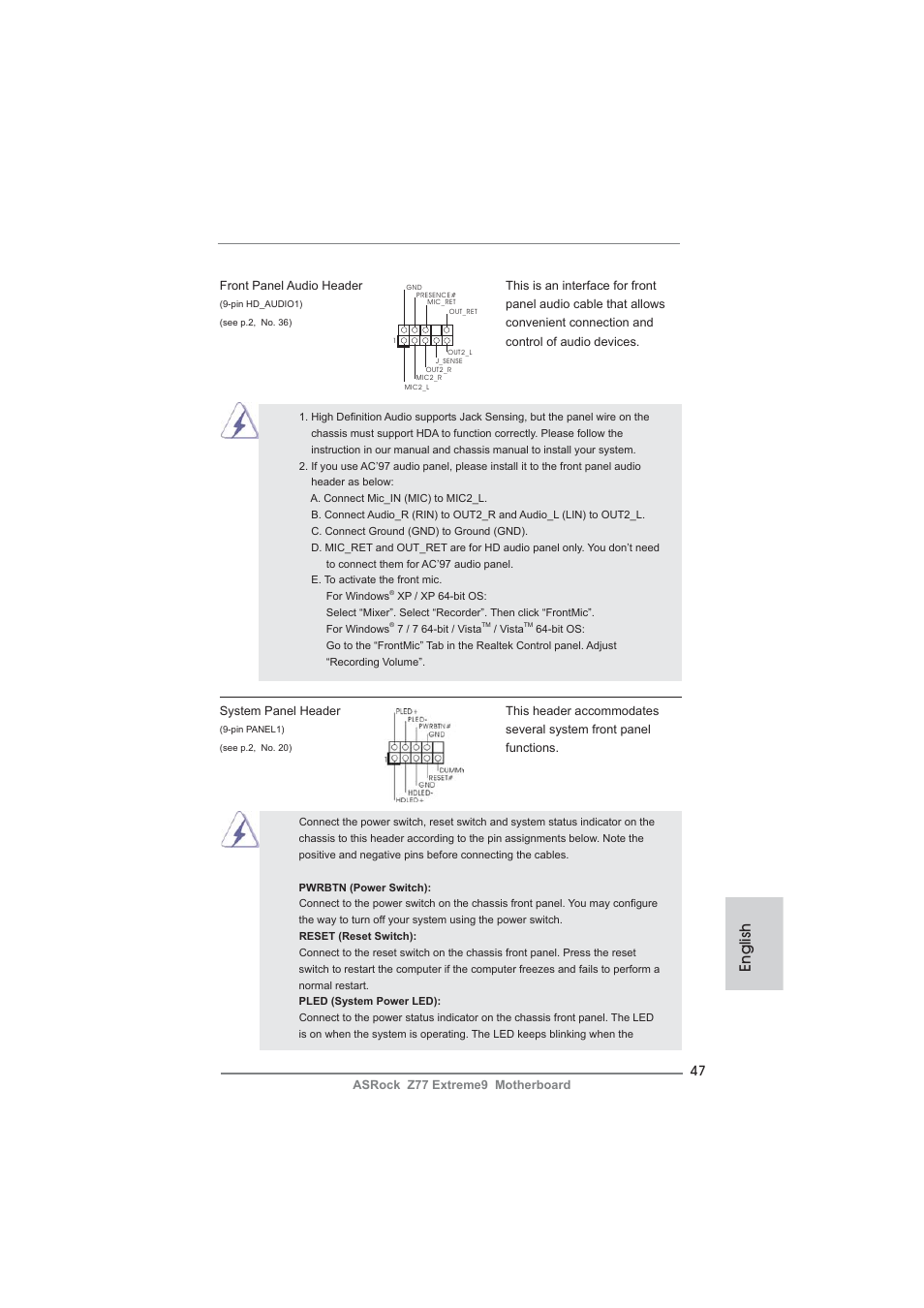 English | ASRock Z77 Extreme9 User Manual | Page 47 / 248