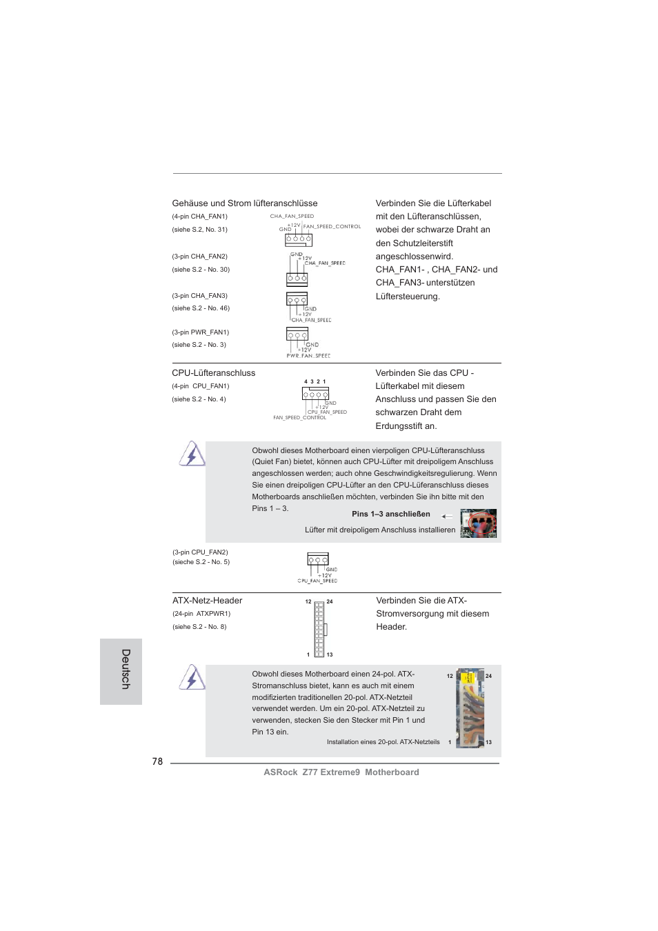 Deutsch | ASRock Z77 Extreme9 User Manual | Page 78 / 248