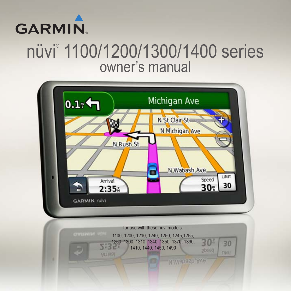 Garmin nuvi 1300 User Manual | 72 pages