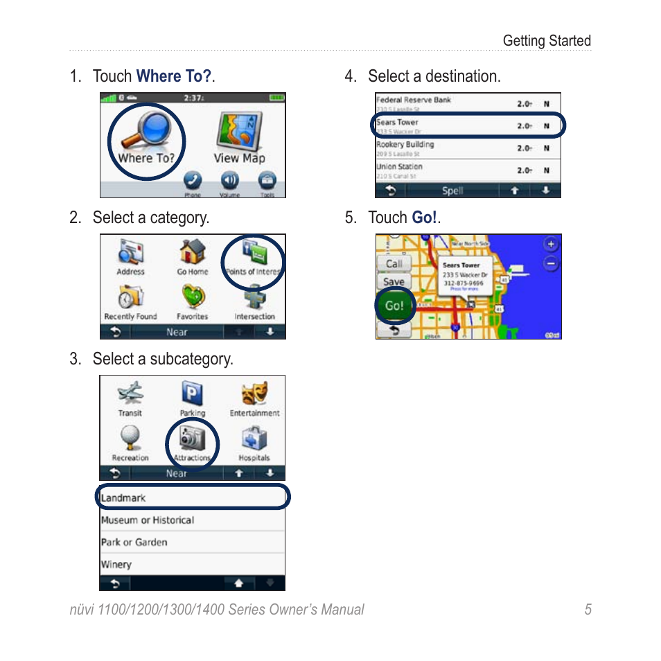 Garmin nuvi 1300 User Manual | Page 11 / 72