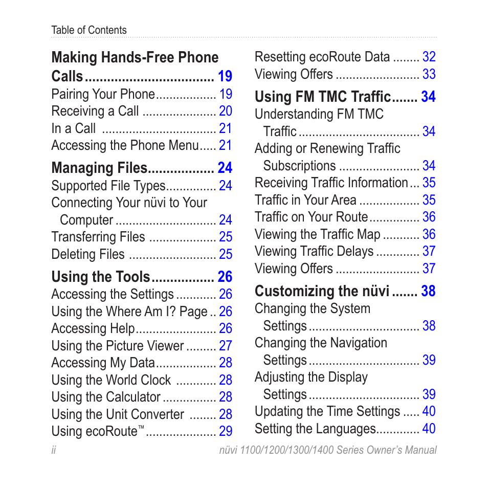 Garmin nuvi 1300 User Manual | Page 4 / 72