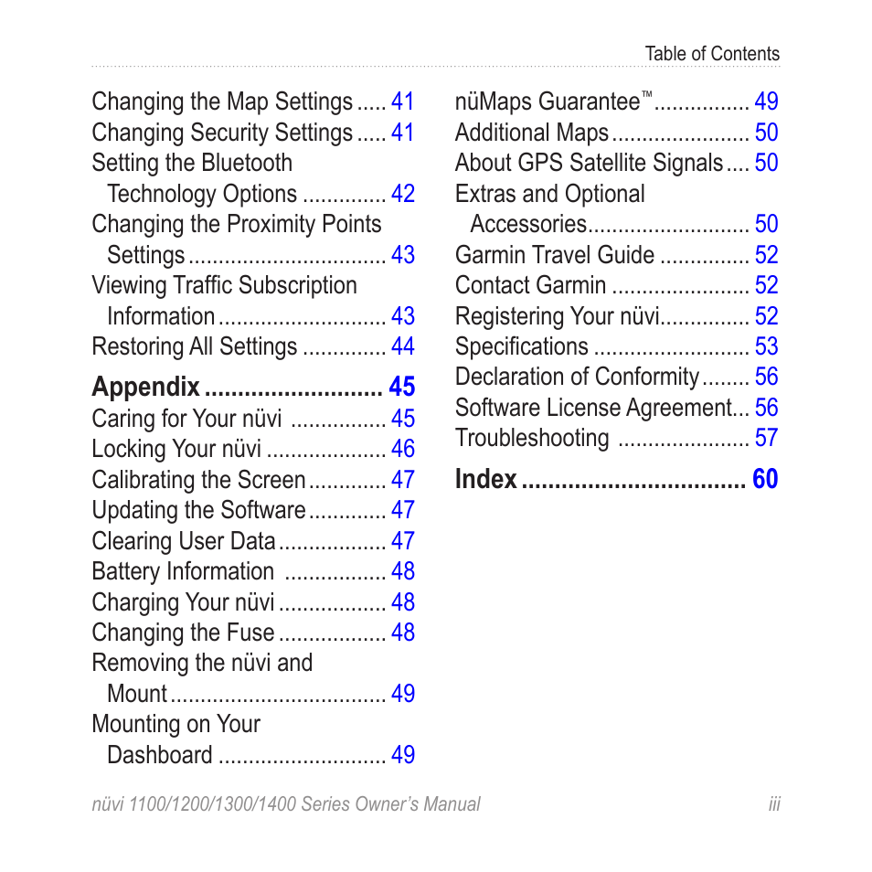 Garmin nuvi 1300 User Manual | Page 5 / 72