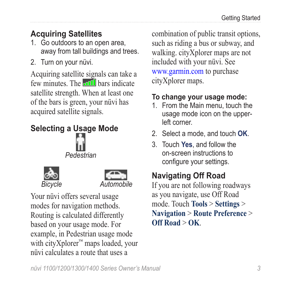 Garmin nuvi 1300 User Manual | Page 9 / 72