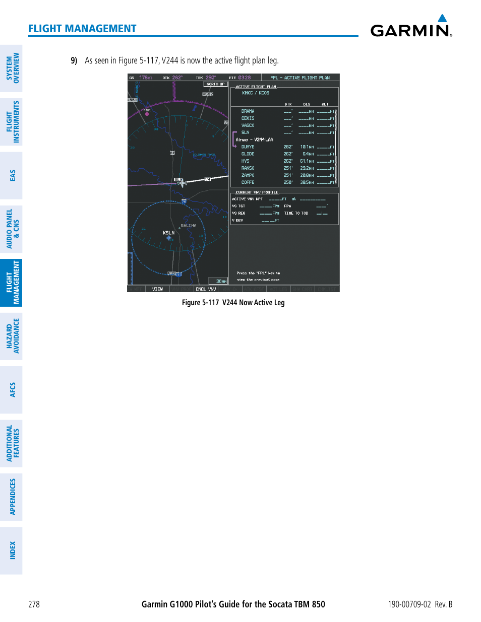 Flight management | Garmin G1000 Socata TBM 850 User Manual | Page 292 / 600