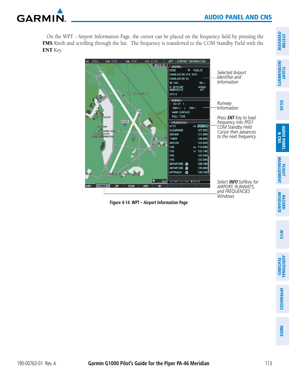 Audio panel and cns | Garmin G1000 Piper PA-46 Meridian User Manual | Page 127 / 572
