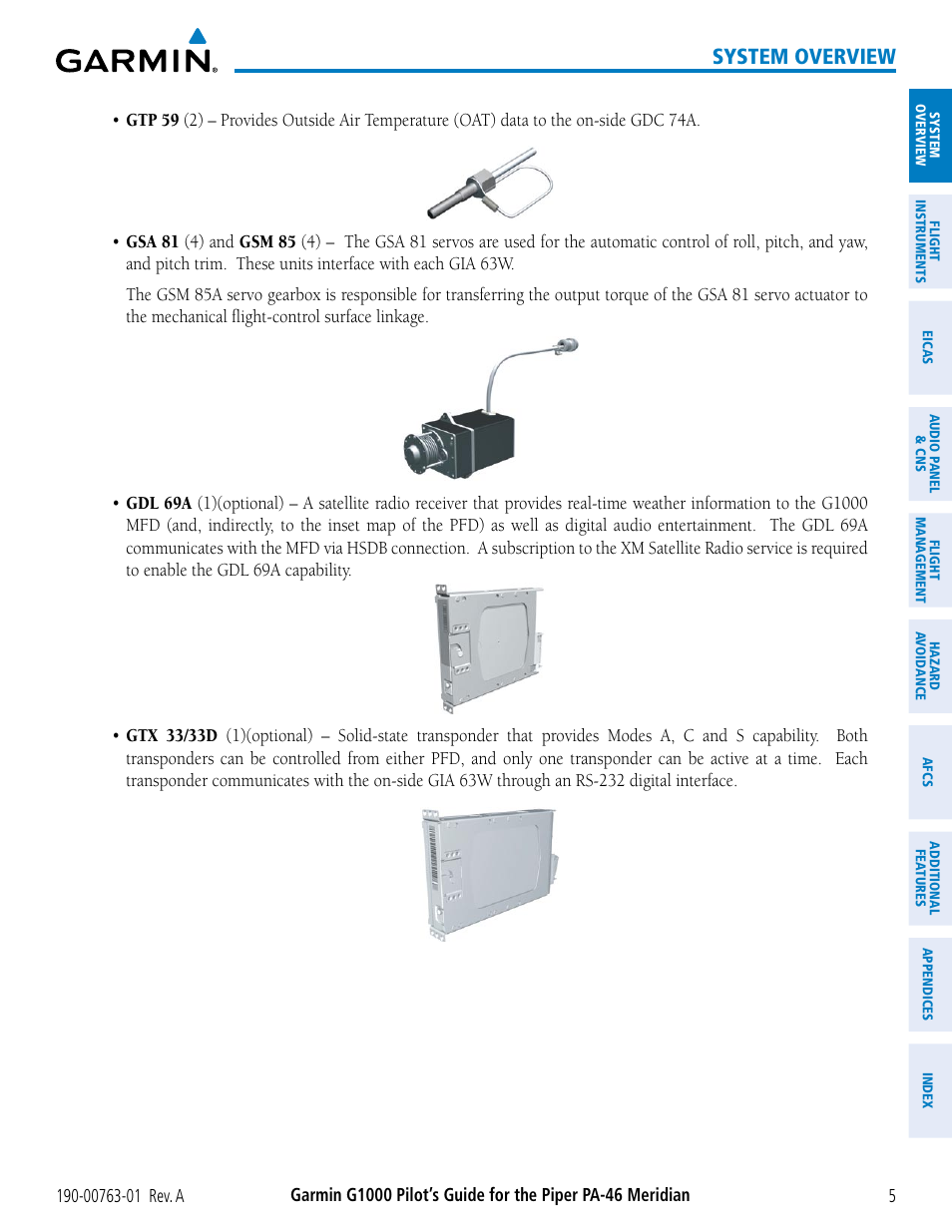 System overview | Garmin G1000 Piper PA-46 Meridian User Manual | Page 19 / 572